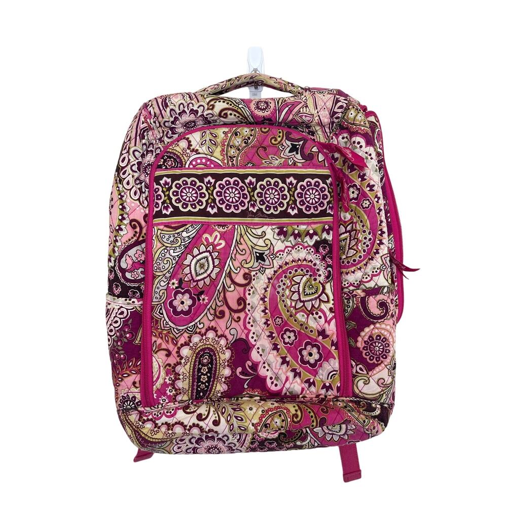 Vera Bradley Very Berry Paisley Campus Large Backpack Quilted Laptop Bag